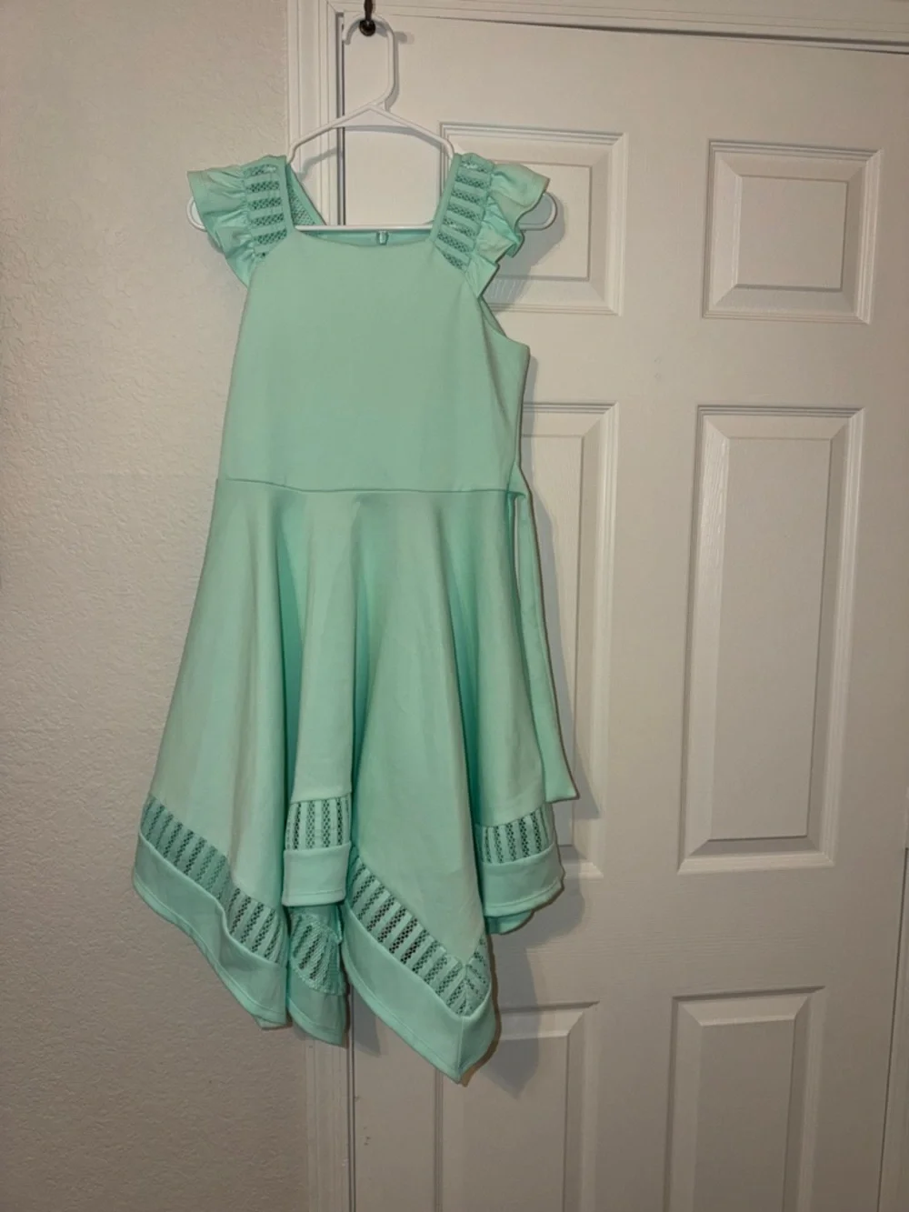 Bonnie Jean Mint Green Handkerchief Hem Girls Dress - Picture 1 of 8